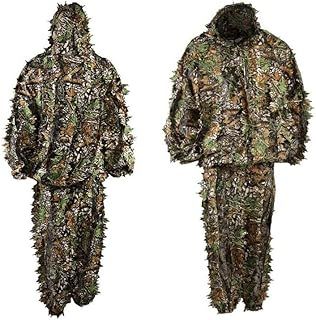 GHILLIE SUIT 3D CAMO LEAF WOODLAND SHOOTING/PHOTOGRAPHY CAMOUFLAGE JACKET AND TROUSERS - BIRD WATCHING LEAVES COVER
