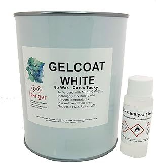 Marine White Gelcoat 1kg - Lloyds Approved - Polyester - MEKP Hardener inc
