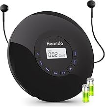 Portable CD Player with Headphone, Rechargeable CD Player for car, Compact CD Walkman with 5 EQ Sounds, AUX Output, Anti-Skip, Kpop Player with Backlight, LCD Display