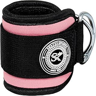 Ankle Straps for Cable Machines Attachment 1 Piece Neoprene Padded Double D-Ring Ankle Gym Cuff for Kickback Legs, Abs and Glute Exercise Men women Fitness Workout