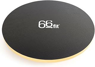 66fit Wooden Wobble Balance Board 40cm - Includes Balance Training Ebook - Training Rehabilitation Exercise Physiotherapy, Blue