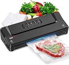Bonsenkitchen Vacuum Sealer, Fast-Compact Vacuum Sealer Machine, High-Speed Continuous Working, Multi-Functional Food Vacuum Sealer with Vacuum Bags & Accessory Hose