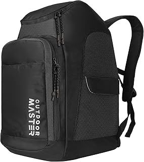 OutdoorMaster 50L Ski Boot Bag, Snowboard Boots Travel Backpack with Separate Compartments for Helmet, Shoes, Goggles, Gloves, and Accessories | Splash Proof Exterior & Bottom