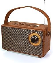 Retro Radio, Vintage Bluetooth Speaker with FM Radios, Small Portable Radios Mains and 1500mAh Battery, Support TF Card/AUX/USB, MP3 Player, 5W Speaker, Bluetooth 5.0