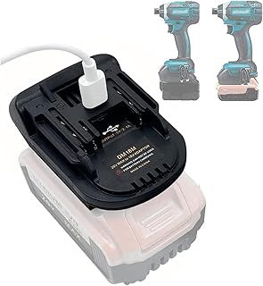 DM18M Adapter for Dewalt Battery for Makita Power Tools, TEPULAS USB Charging Adapter for Dewalt 20V & Milwaukee 18V Li-ion Battery to Work for Makita 18V Power Tools (No Battery)
