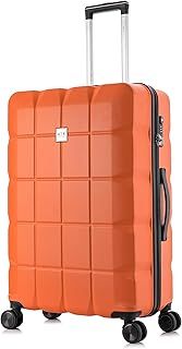 ATX Luggage Suitcase Large on 4 Dual Spinner Wheels Super Lightweight ABS Hard Shell Hold Check in with Built-in TSA Lock (Orange, 110 Liter)