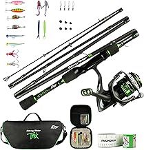 AMUNDSON - Trek Rod & Reel - IM6 Graphite Carbon Rod - Fishing set for camping, hiking & kayaking - Suitable for fresh and salt water & all seasons - For beginners & anglers