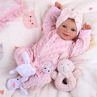 BABESIDE Reborn Babies Dolls Sunny 17 inch Realistic Newborn Girls Lifelike Real Baby Open Eye Softness Cloth Body that Look Cute Toddler