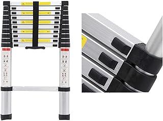 Telescopic Loft Ladder Collapsible Step Ladders Securing Bolt 3.2m/10.5Ft 3.2M EN131 Extendable Alminium Ladders Folding Extending Portable 11 Steps Extension Ladder DIY Multi Purpose