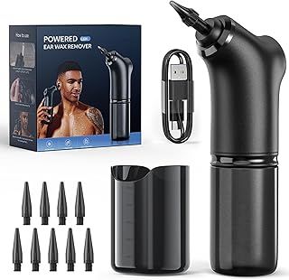 Ear Wax Removal Kit, Wash Powered Ear Cleaner for Effective Ear Wax Removal with 4 Pressure Settings, 10 Replaceable Tips, USB Rechargeable, IPX7 Waterproof for Home Shower Use