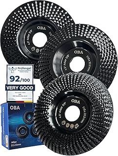OBA Angle Grinder Wood Carving disc 115mm, 3pcs Wood Grinding Wheel, Grinder Shaping disc for Angle Grinders with 22.23mm Arbor