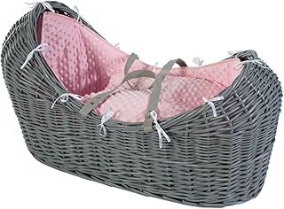 Pod Moses Basket Bedding Set Universal Bedding - Basket Not Included (Pink)