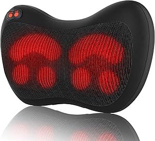 Back Neck Massager,Shiatsu Massage Pillow with Heat, Deep Tissue Kneading Massagers for Shoulder, Legs, Electric Back Massager for Home & Car