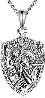 ONEFINITY Saint Necklace St Christopher/St Michael/St Jude 925 Sterling Silver Pendant Necklace Religious Protect Jewellery Gift For Women Men