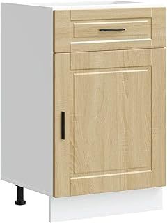vidaXL - kitchen storage base cabinet/engineered wood - modern sonoma oak finish/ample storage - 50x46x81.5 cm