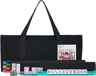 166 Tiles American Mahjong Set Black Soft Bag 4 Color Pushers/Racks Easy Carry Western Mahjongg