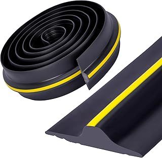 lesolar Garage Door Seal Strip, 3m 18mm Universal Garage Door Weather Threshold Seal, Garage Door Seals Bottom Rubber, Perfect for Keeping Garages Clean and Dry (Excluding Adhesive)