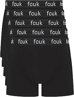 French Connection FCUK - Mens Boxer Shorts, 5 or 7 Multipack, Classic Fit Trunks