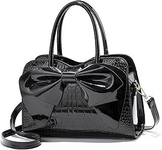 NICOLE & DORIS Handbags for Women Designer Top Handle Bags Patent Leather Crossbody Shoulder Bags Party Clutch Bag Ladies Elegant Tote Bag Cute Bowknot Bag