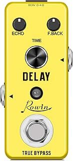 Rowin Guitar Delay Pedal Analog Classicl Delay Effect With True Bypass Switching, Fully Analog Circuit Universal For Guitar And Bass