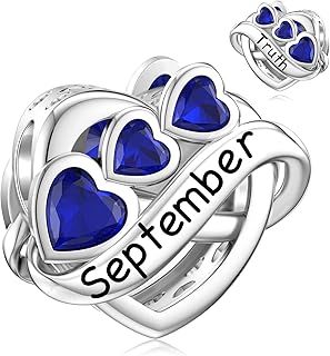 LANBEIDE Birthstone Charms for Pandora Charms, Sterling Silver Charms for PandoraBirthday Christmas Jewellry for Women
