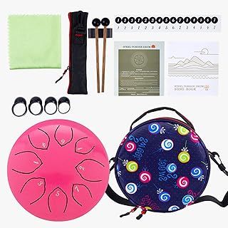 Musfunny Steel Tongue Drum for Kids: 6 Inch 8 Notes Steel Drums C Major with Drumsticks Bag Finger Cover - Handpan for Musical Education Meditation Percussion Musical Instruments