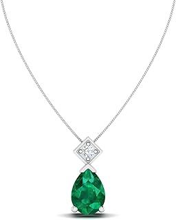 Diamond Necklace for Women in 9 kt 375 White Gold with Chain 46 cm | Diamond Necklace For Women