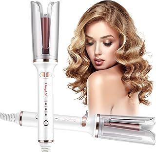 CkeyiN Automatic Hair Curler, 25mm Curling Tongs with 3-Speed Adjustable Temperature, Professional Anti-scalding Curling Iron for Long & Short Hair Styling, White, 1.0 Count