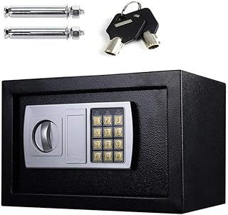 Fireproof 8.5L Electronic Password Security Safe Money Cash Deposit Box Office Home Safe Password Key Anti-theft Safe Box Wall Mounted Home Safety Security Lock Boxes 4.8KG