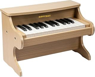 Kids Mini Music Keyboard, 25 Keys Digital Piano for Toddlers, Educational Instrument Toy, Wooden Piano for Girls & Boys (Oak)