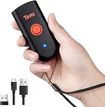Tera Mini 1D 2D QR Bluetooth Barcode Scanner Wireless Portable 1D USB Wired Bar Code Reader 3 in 1 2.4G Wireless & USB Wired & Bluetooth Pocket Barcode Reader 1200