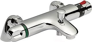 Luna, BBT0065, Chrome, Thermostatic Bath Shower Mixer Valve, Deck Mounted, Solid Brass, Anti-Scald Device, Easy to Install Replacement Bath Shower Valve, 1-Year Guarantee