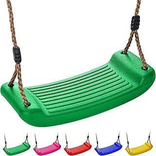 Kids Swing Seat – Durable Outdoor & Indoor Baby Swing Chair with Adjustable Rope – Heavy-Duty Plastic, Weather-Resistant – Replacement Swing for Climbing Frames, Playsets & Tree Swings Green