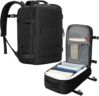 Cabin Bags for Ryanair 40x20x25 Underseat Travel Bag 11 Pockets Hand Luggage Bag Cabin Bag with Separate Shoe Pocket for Women & Men Carry on Bag, 20L, Black