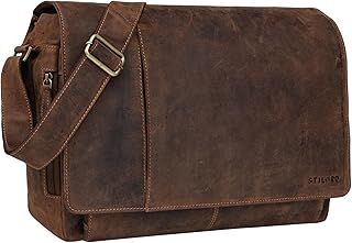 STILORD Vintage Shoulder Bag Leather for Men and Women Messenger Bag XL Cross-Body for 15.6 inches Laptop MacBooks in Genuine Buffalo Leather