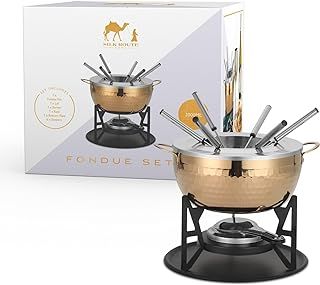 Home Fondue Set, 6 Stainless Steel Forks, Melted Cheese, Chocolate Melting Pot