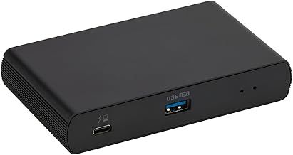 Amazon Basics Thunderbolt 4/USB4 Docking Station, 3 x Downstream TBT4 (Dual Display), 1 x USB A 3.1, UK, Black, 120.9 x 72 x 21.6 mm
