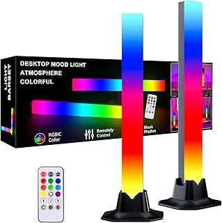 DS 32CM LED Light Bar RGBIC Lamp, Rainbow Smart Lighting Tower Starter Kit with Remote for PC, TV, Gaming Room and Copmuter Case (2Pack, Z Series)