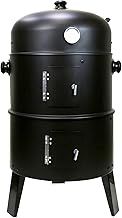 First4Spares 3 in 1 Round Charcoal BBQ Grill & Smoker with Hangers and Built in Thermostat,Black
