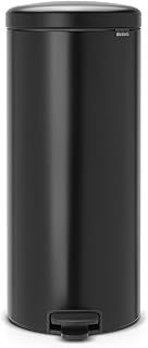 Brabantia NewIcon Pedal Bin 30L (Matt Black) Soft-Closure Kitchen Rubbish Bin with Removable Inner Bucket + Bin Bags