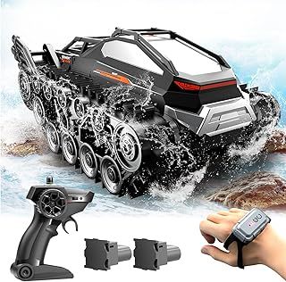 Mostop Remote Control Tank, Amphibious Remote Control Car Tank Toy, Off Road All Terrain RC Crawler, High Speed RC Tank, Proportional Throttle Crawler RC Truck, Crawler RC Tanks for Adults Kids