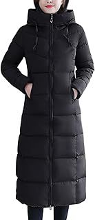 Women Windproof Hooded Long Down Jacket Winter Quilted Puffer Outerwear Parka Coat