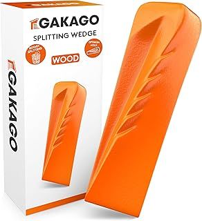 Splitting wedge for wood - Powerful rotary splitting wedge with strong splitting action - Forged splitting wedge made of solid steel in signal colour and large impact surface
