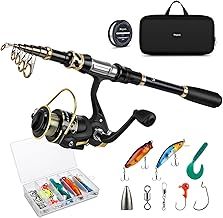 Magreel Telescopic Fishing Rod and Spinning Reel Combo Set with Fishing Line, Fishing Lures Kit & Accessories and Carrier Bag for Saltwater Freshwater