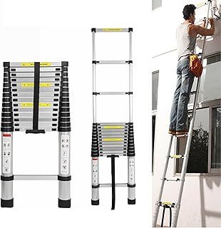 5M Telescopic Ladder 16.5FT Multi-Purpose Folding Aluminium Telescoping Ladder Foldable Ladder Extension Ladder Extendable Portable Loft Ladder Lightweight for Outdoor Indoor Work, 330lb Capacity