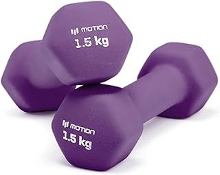 Neoprene Dumbbell Hand Weights Pair Home Exercise for Women Men Arm Pilates Dumbbells in 1kg 1.5kg 2kg 3kg 4kg 5kg 8kg 10kg Set (1.5KG, Pair), Purple