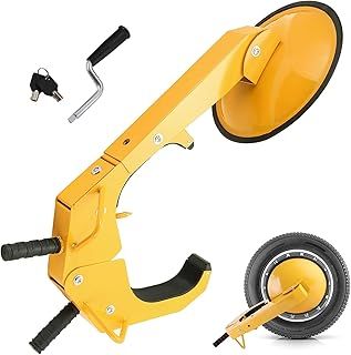 DASBET Wheel Lock Clamp Boot Heavy Duty Auto Anti-Theft Tire Parking Boot with Key and Crank Adjustable Tire Lock for Car Truck RV ATV (73cm x 34cm, 1, Piece)