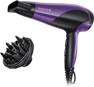 Remington Hair Dryer Ionic (Powerful, Fast Professional Styling, Diffuser, Concentrator, Ionic Conditioning for Frizz Free Hair, 3 Heat / 2 Speed Settings, Cool Shot, 2200W, Purple) D3190