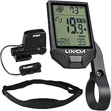 Cadence Heart Rate Monitor, Cycling Wireless Computer with Heart Rate Sensor Multifunctional Rainproof Cycling Computer with Backlight LCD