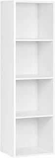 WOLTU Bookcase, 4 Cube Shelving Unit Storage White Book Shelf, Wooden Storage Cubes Bookcases for Living Room,Bedroom